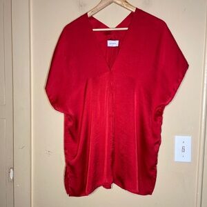 Adrienne Red V-Neck Top